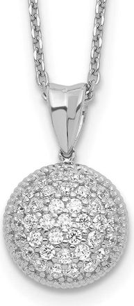 Diamond2Deal Sterling Silver 41 Stone Cubic Zirconia Round Necklace 18