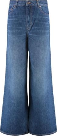 Chlo&eacute; Wide Jeans - Dames - Loose Fit Jeans - Blauw - W28 - Jeans