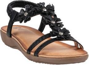 Good Choice Shoes Lily Floral Slingback Sandal in Black at Nordstrom Rack, Size 7.5