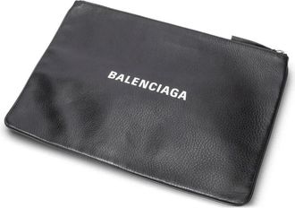 Balenciaga Clutch con zip e logo anni 2000 - Nero