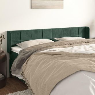 vidaXL Cabecero De Terciopelo Verde Oscuro 163x16x78/88 Cm Vidaxl