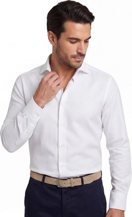 John Miller Strijkvrij overhemd John Miller Tailored Fit wit effen