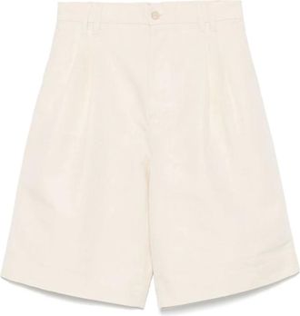 Filippa K Korte Broeken, Dames, Wit, M, Witte Shorts met Voorknoopsluiting