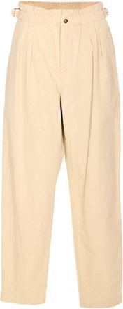 Isabel Marant Neriah Broeken - Dames - Wijde Broeken - Beige - S - Katoen - Broeken