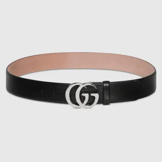 Gucci Flat Marmont Belt, Size Gucci 100, Black, Leather