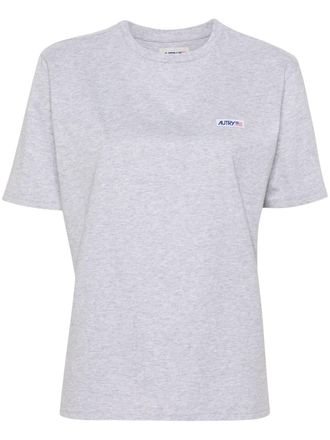 Autry logo-patch cotton T-shirt - women - Cotton - S - Grey