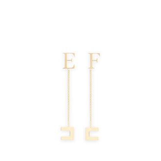 Elisabetta Franchi Chain Earrings With Logo