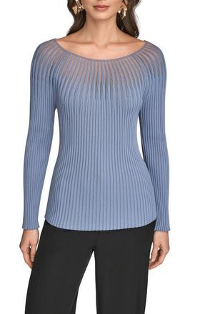 DKNY Mixed Media Knit Top in Tempest at Nordstrom, Size X-Large