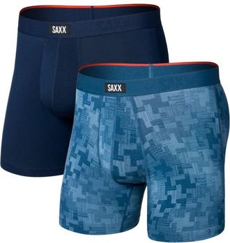 Saxx Vibe Xtra Boxer Brief Fly 2-Pack Kunstfaserunterw&auml;sche f&uuml;r Herren | blau