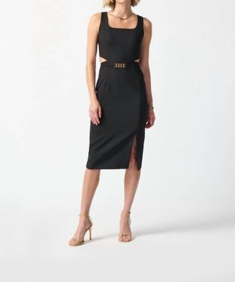 Joseph Ribkoff Lux Twill Sheath Dress In Black