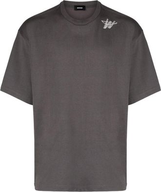 We11done drop-shoulder cotton T-shirt - unisex - Cotton - S - Grey