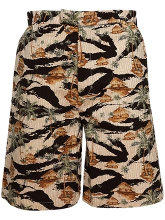 Amiri Repeat Palm shorts - Brown