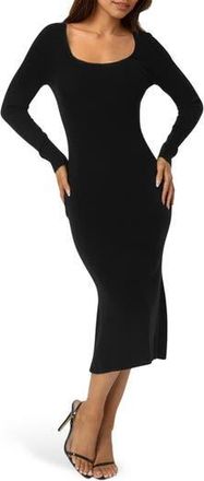 Bebe Scoop Neck Long Sleeve Sweater Dress in Black at Nordstrom Rack, Size X-Small