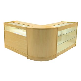 MonsterShop Triton LED Shop Counter Set K1200, B1200 & CM60 - Maple in Beige
