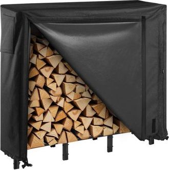 OEM Estante De Almacenamiento De Le&ntilde;a 122 X 32 X 118 Cm Marco De Metal Con Recubrimiento En Polvo Soporte De Le&ntilde;a Para Exterior Con Cubierta Carga De 181 