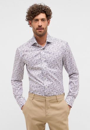 Eterna Langarmhemd ETERNA SLIM FIT, Herren, Gr. 40, N-Gr, grau, Twill, 100% Baumwolle, schmal, Manschette, Hemden Langarmhemd, NON IRON (b&uuml;gelfrei)