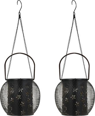 OEM Farol Colgante Decorativo De Hierro Forjado Calado Con Motivos Florales Y De Mariposas Para Uso Exterior, Resistente Al Agua (ip65), Ideal Para El Jar