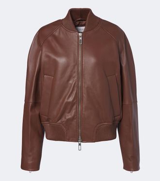 Sportmax Leather bomber jacket