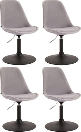 Clp Clp - Set De 4 Sillas Lounge Maverick En Terciopelo Gris Negro