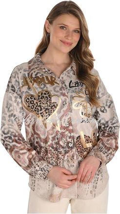 Frank Lyman Design Blouses - Dames - Overhemden - Beige - 2XL - Overhemden