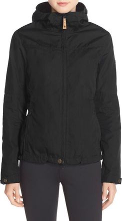 Fjällräven Stina Hooded Water Resistant Jacket in Black at Nordstrom, Size X-Small