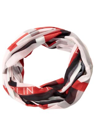 Laura Scott Loop LAURA SCOTT, Damen, rot, rosa, grau, Web, Polyester, bedruckt, gemustert, Modet&uuml;cher Loop, im modischen Graphik-Design - NEW