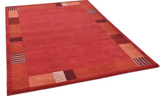 THEKO Wollteppich »Royal Nepali 3085« rechteckig 15 mm Höhe reine Wolle, handgetuftet, Uni-Farben, mit Bordüre, modernes Design