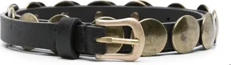 Golden Goose Belt Trinidad Thin Washed Leather Flesh Side With Studs