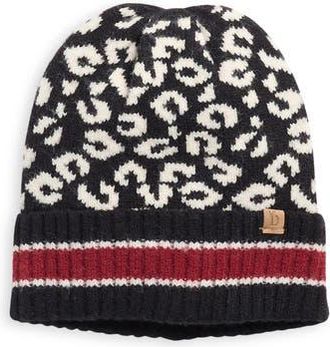 Area Stars Leopard Knit Beanie in Black at Nordstrom Rack