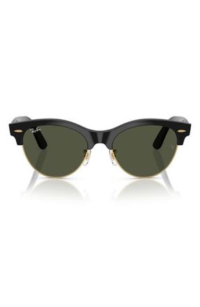 Ray-Ban Clubmaster Way 54mm Square Sunglasses in Black And Gold at Nordstrom