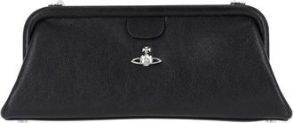 Vivienne Westwood Black Jane Frame Calfskin Shoulder Bag