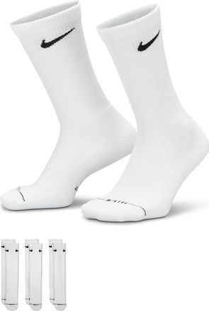 Nike Unisex Everyday Elevated Crew Socks (3 Pairs) in White | HQ4335-901