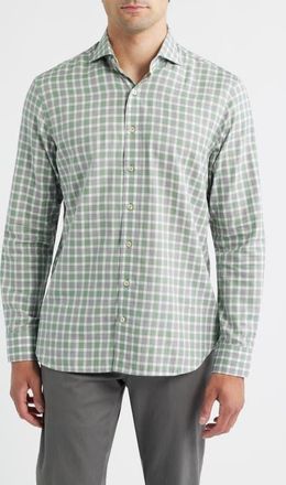 Johnnie-O Peirce Check Cotton Button-Up Shirt in Trails at Nordstrom, Size Xx-Large