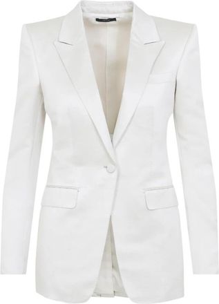 Tom Ford Duchesse Single-Breasted Jasje - Dames - Blazers - Wit - S - Katoen - Jassen