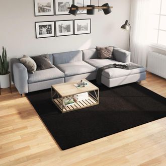 vidaXL Vidaxl - Alfombra De Pelo Corto Suave Lavable Huarte Negro 240x240 Cm