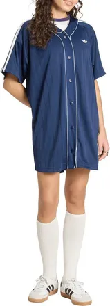 adidas Originals Pinstripe Baseball Minidress in Night Indigo/white/grey Two at Nordstrom, Size X-Small