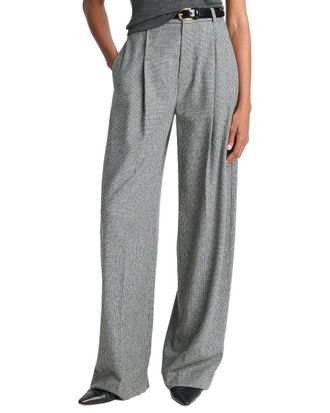 Vince High Waist Roma Check Wool-Blend Trouser