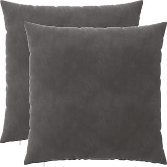 vidaXL Coj&iacute;n Con Almohada Heerlen 2 Uds. Gris Oscuro Terciopelo Vidaxl