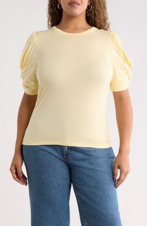 Renee C Ruched Sleeve Top in Light Butter at Nordstrom Rack, Size 1 X