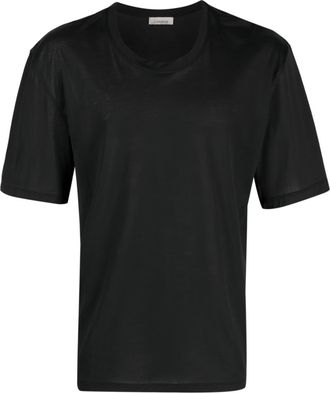 Laneus plain crew-neck T-shirt - men - Cotton - M - Black