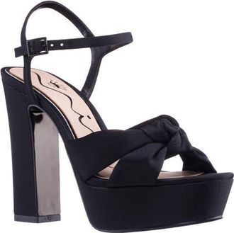 Nina Sherlee Ankle Strap Platform Slide Sandal in Black at Nordstrom, Size 6.5
