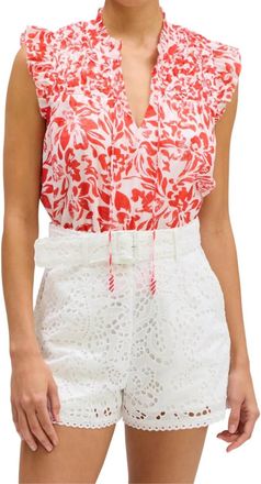 Allison New York Ainsley Embroidered Shorts In White