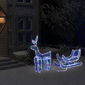 vidaXL Reno Y Trineo De Navidad Con Malla 432 Led Vidaxl