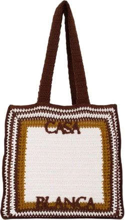 Casablanca Crochet Shopper Bag - unisex - Shoppers - Bruin - ONE Size - Katoen - Tassen