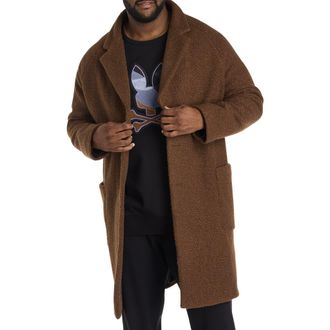 Tallia Orange Big & Tall Teddy Overcoat in Chocolate at Nordstrom, Size 3X Big