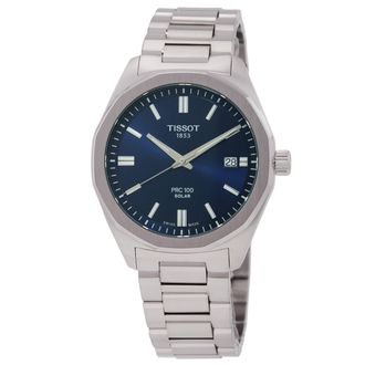 Tissot PRC Quartz Solar-Powered Blue Dial Watch T1514221104100