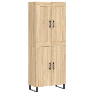 vidaXL Aparador Alto Madera Contrachapada Color Roble 69,5x34x180 Cm Vidaxl