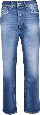 Cycle Brown White Standard Regular Straight Cotton Elastane Jeans