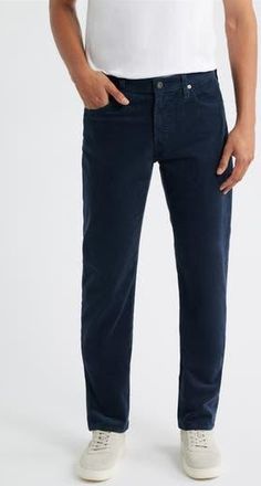 AG - Adriano Goldschmied Everett Straight Leg Corduroy Pants in Midnight Chateau at Nordstrom Rack, Size 29 X 34