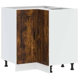 Berkfield Home Kitchen Corner Base Cabinet&not;Porto Smoked Oak Engineered Wood in Brown